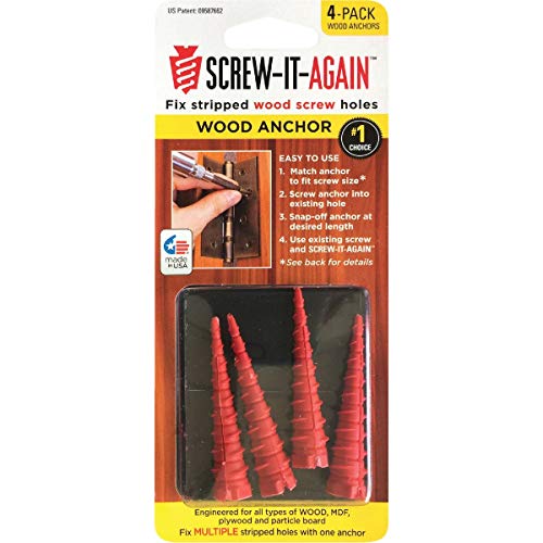 Screw It Again Hex Head Wood Anchor – 1/4 × 2 in, 4 Pack
