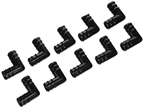 Hydrofarm AAEL75 Active Aqua (10 Pack), 3/4" Elbow Connector, 3/4-Inch, Black