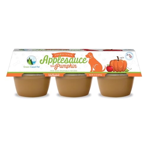 Green Coast Pet Unsweened Applesauce with Pumpkin for Dogs (6 Pack)