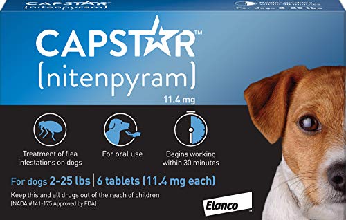 Capstar Fast-Acting Oral Flea Treatment for Small Dogs, 6 Doses, 11 mg (2-25 lbs)