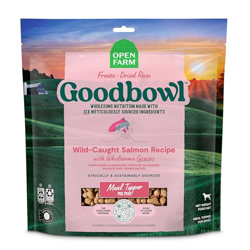 Open Farm GoodBowl Freeze-Dried Morsels – Wild-Caught Salmon & Wholesome Grains, 46 oz