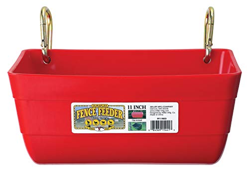 Little Giant Plastic Fence Feeder with Clips – 4.5 qt, Red