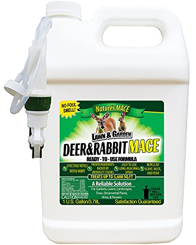 Nature's Mace Deer & Rabbit Repellent 1 Gal Spray/Covers 5,600 Sq. Ft. / Repel Deer from Your Home & Garden/Safe to use Around Children, Plants & Produce/Protect Your Garden Instantly