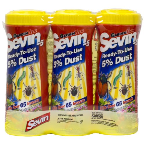 Garden Tech Sevin 5-Percent Dust Bug Killer Shaker Canister, pack of 3 - 1lb shakers