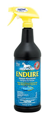 Farnam Endure Sweat-Resistant Fly Spray for Horses 14-day Long Lasting Protection, 32 oz. Pump Spray