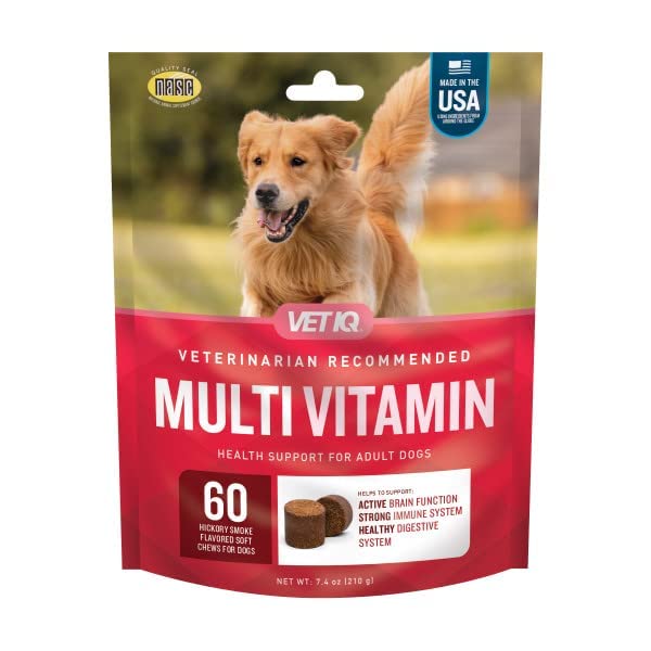 VetIQ Multivitamin Chews for Dogs – Hickory Smoke, 60 Count