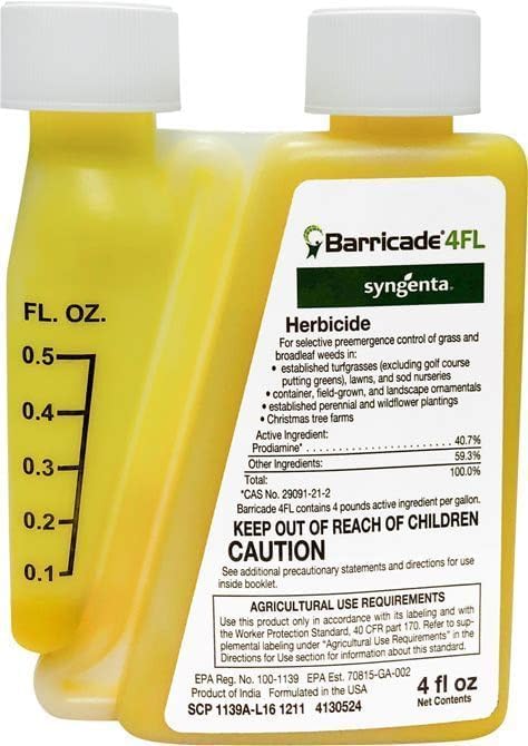 Barricade 4FL Herbicide Concentrate - Preemergent Weed Control for Lawns & Turf (4 Fl Oz)