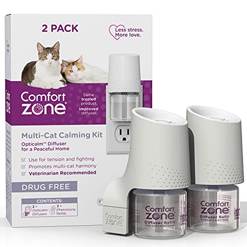 Comfort Zone Multi-Cat Calming Diffuser Home Kit – 2 Diffusers, 2 Refills