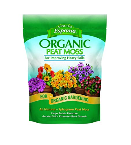 Espoma Organic Peat Moss; All-Natural Horticultural Grade Sphagnum Peat Moss Approved for Organic Gardening. Helps Improve Aeration & Moisture Retention. Promotes Root Growth – Pack of one