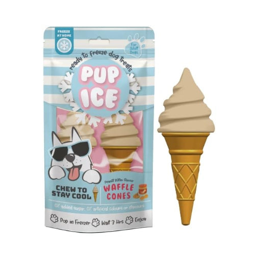 Ethical Pet Waffle Cone Vanilla & Peanut Butter Frozen Dog Treat