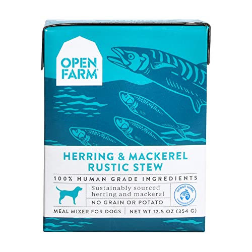 Open Farm Herring & Mackerel Rustic Stew Wet Dog Food, Grain-Free Meal or Food Topper with Responsibly Sourced Meat and Superfoods Without Artificial Ingredients, Pack of 12, 12.5 Oz Each