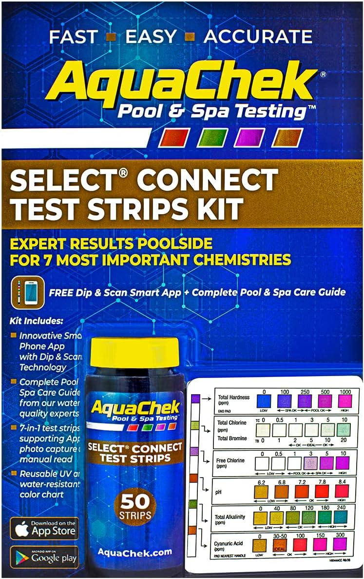 AquaChek Select Connect 7-Way Pool and Spa Test Strips - 50 Count