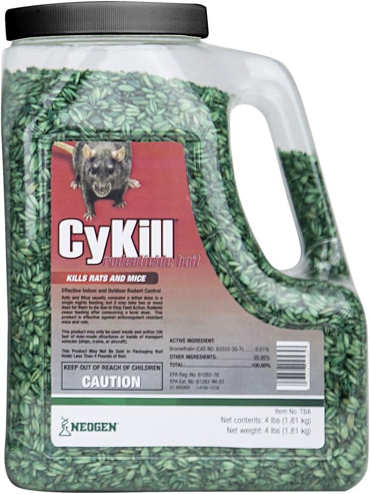 Neogen Cykill Bromethalin Rodenticide Bait,Green 4 lb. Jug