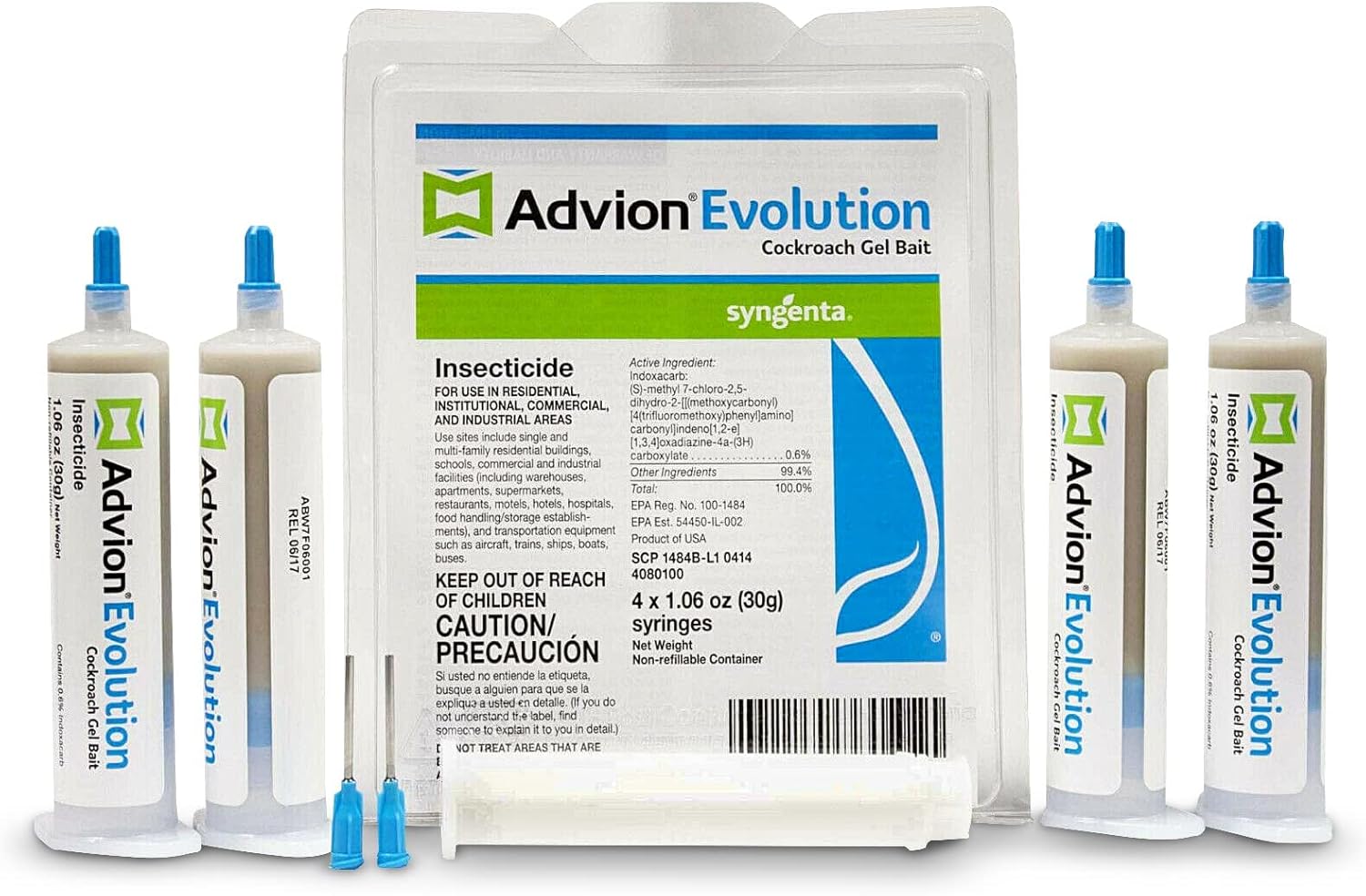 Advion Evolution Cockroach Gel Bait - Enhanced Roach Killer (4 Tubes, 30g Each)