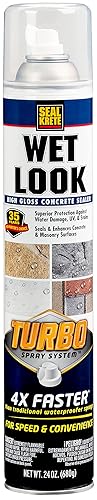 Rust-Oleum Seal-Krete 357925 Wet Look Turbo Concrete Sealer Spray, 24 oz High Gloss Clear