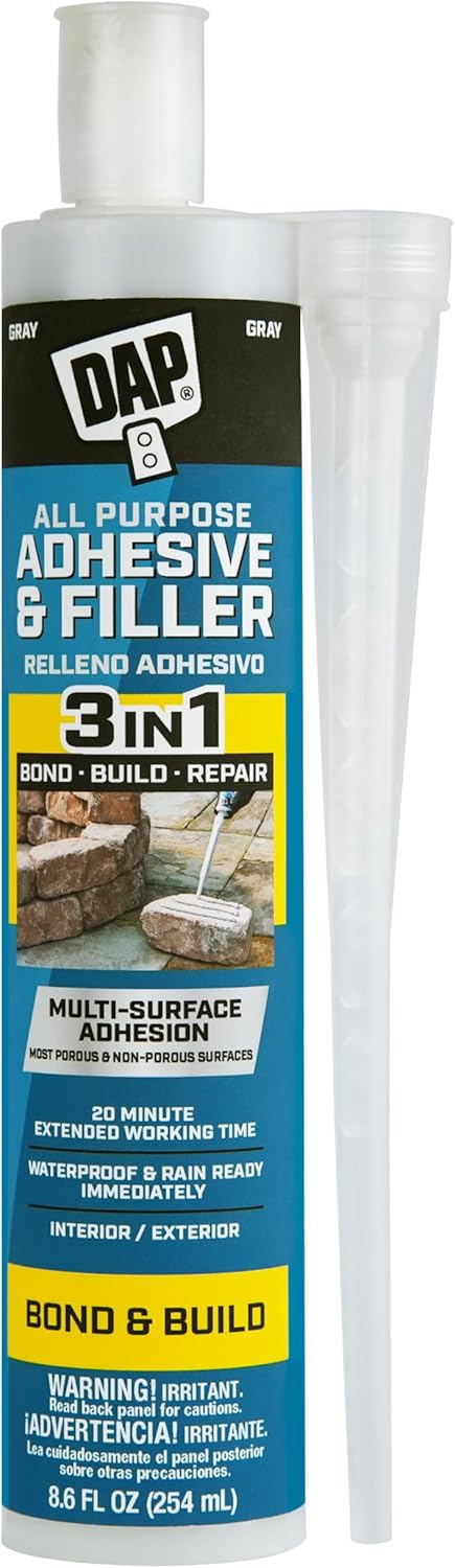 DAP All Purpose Adhesive and Filler, Gray, 8.6 Oz