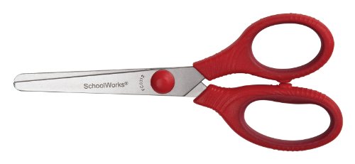 SchoolWorks 5 Inch Squishgrip Blunt-tip Kids Scissors, Assorted Colors (153520-1002)