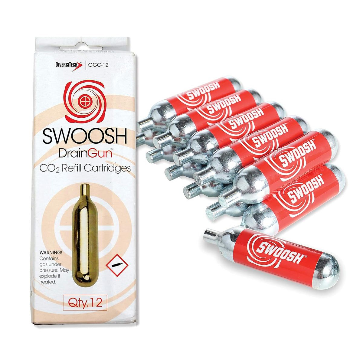 DiversiTech 16 g CO2 Drain Gun Cartridges – 12 Pack – image 2