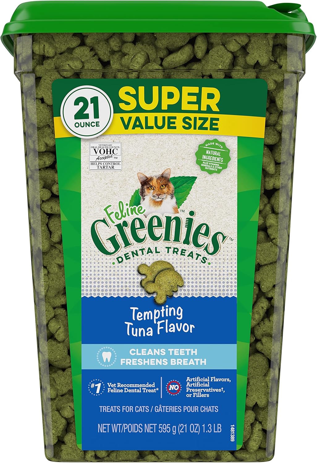 Greenies Feline Dental Treats – 21 oz Tub – image 2