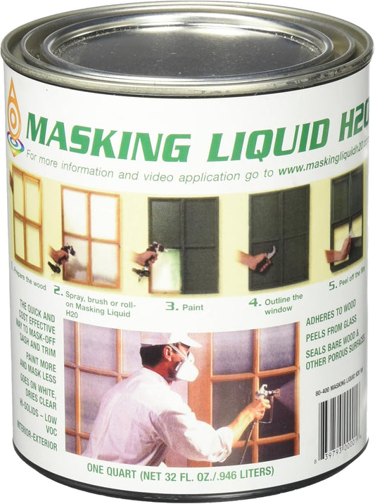 Masking Liquid, 1 Quart, Clear, 32 Fl Oz
