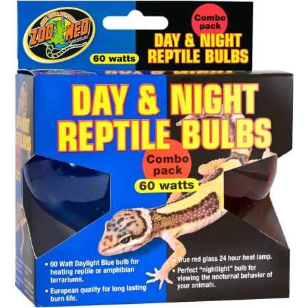 Zoo Med Day & Night Reptile Bulbs – 60 W Combo Pack