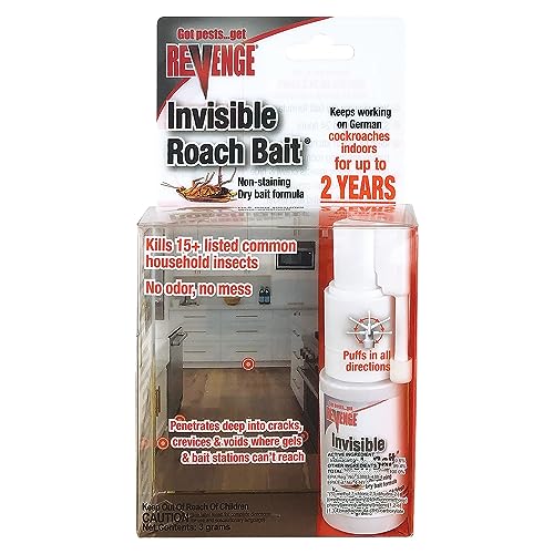 Revenge Invisible Roach Bait with Puffer Applicator, Kills Ants, Beetles, Roaches & More, Long Lasting Formula