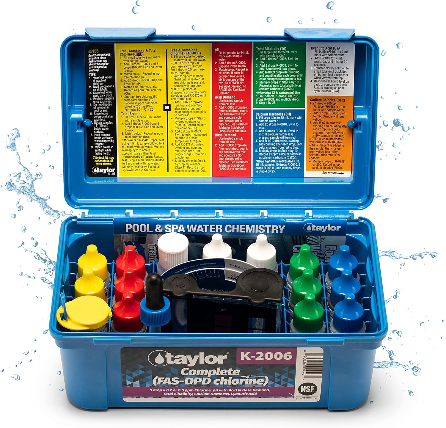 Taylor Complete Pool Water Test Kit for Chlorine, pH & Alkaline Levels