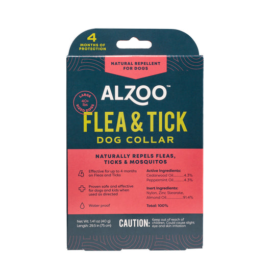 ALZOO Plant-Based Flea & Tick Collar for Large Dogs – For Dogs 40 lbs and Up