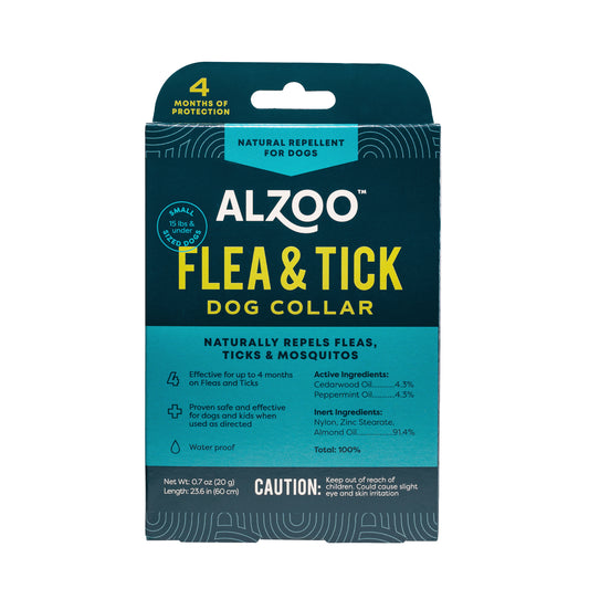 ALZOO Plant-Based Flea & Tick Collar for Small Dogs – For Dogs 15 lbs and Under