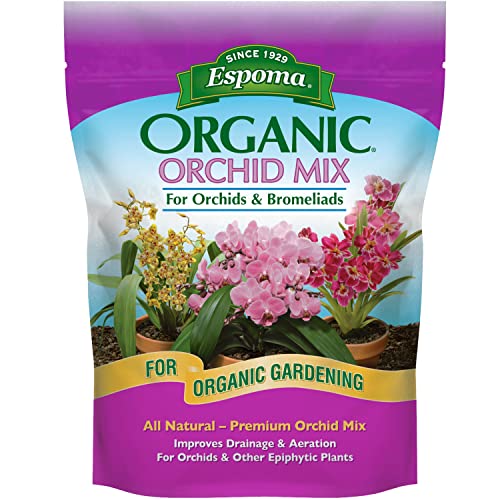 Espoma Organic Orchid Mix 4-quart bag. For All Orchids and Bromeliads. Ideal for Phalaenopsis, Dendrobium, and other Types of Orchids. For Organic Gardening