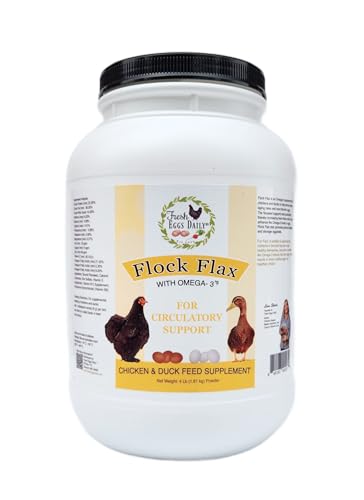 FRESH EGGS DAILY Flock Flax Feed Supplement Vitamins for Backyard Chickens and Ducks 4LB