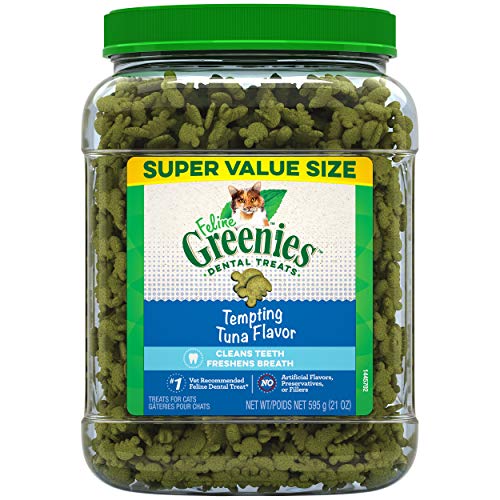 FELINE GREENIES Dental Treats Tempting Tuna Flavor 21 Ounces