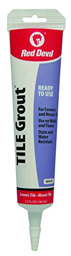 Red Devil 0425 Pre-Mixed Tile Grout Repair Squeeze Tube, 5.5 oz, White