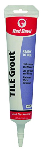 Red Devil Pre-Mixed Tile Grout Repair Squeeze Tube – White, 5.5 oz