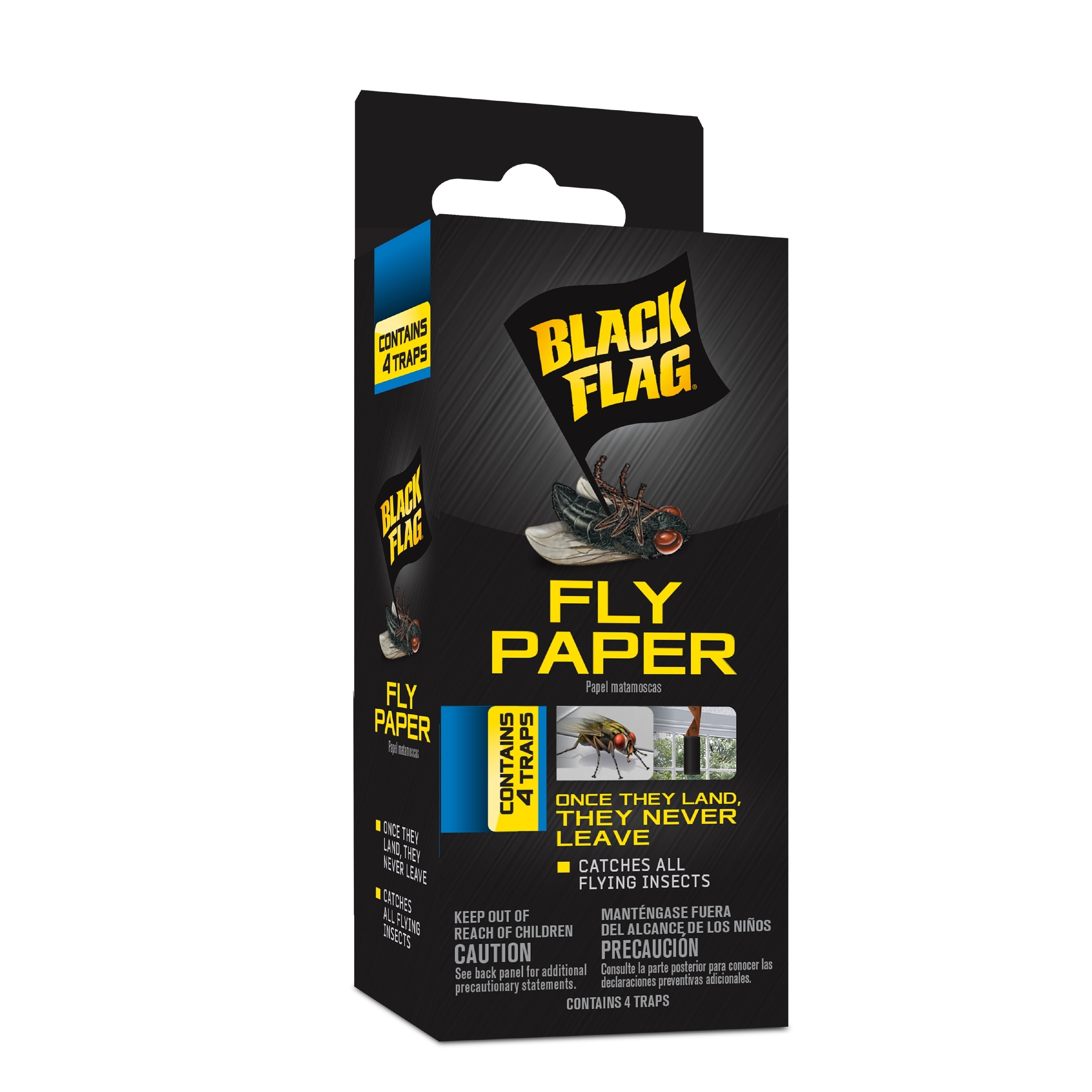 Black Flag Fly Paper 4 Traps, Catches All Flying Insects