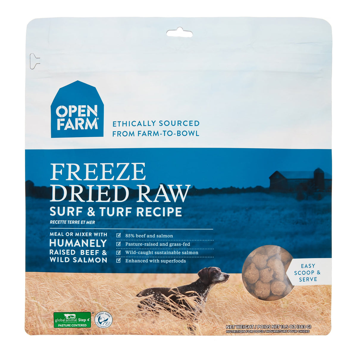 Open Farm Freeze-Dried Raw Dog Food – Surf & Turf, 13.5 oz