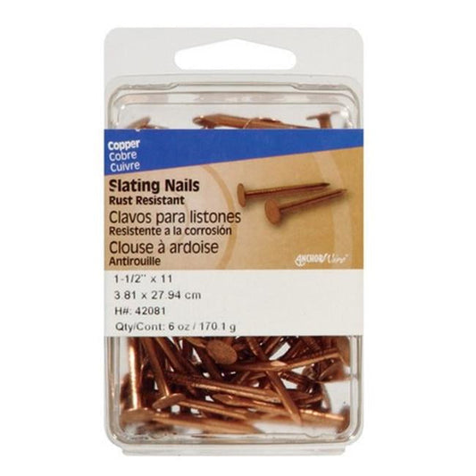 Hillman 42081 Slate Nails 1-1/2", Copper