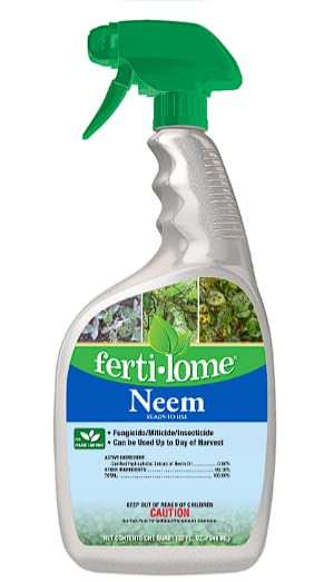 Fertilome (16096) Neem Oil Ready to Use Insecticide, Controls Aphids, Spider Mites, Scale and Beetles, OMRI Listed (32 oz)