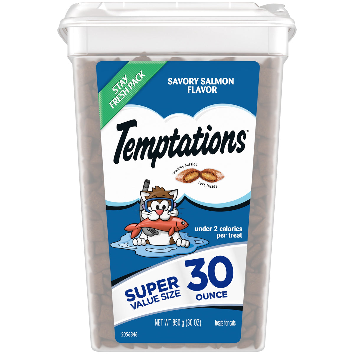 Temptations Classic Cat Treats – Savory Salmon, 30 oz Tub