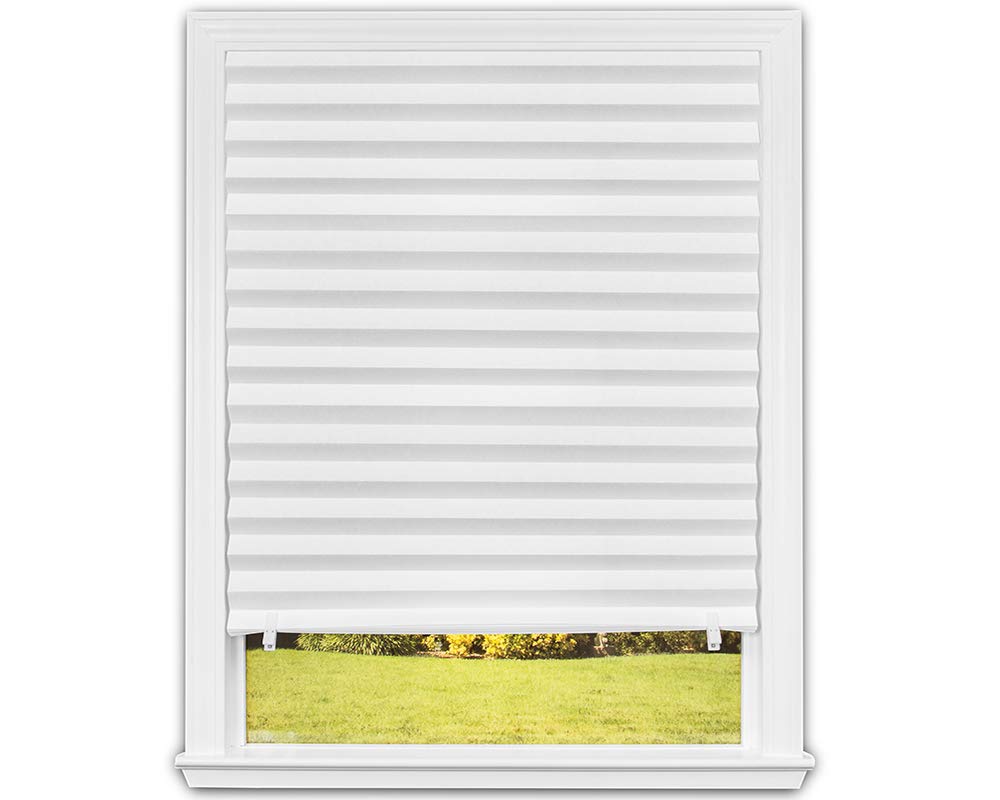 Redi Shade No Tools Light Filtering Paper Pleated Shade – 36 × 72 in, White, 6 Pack