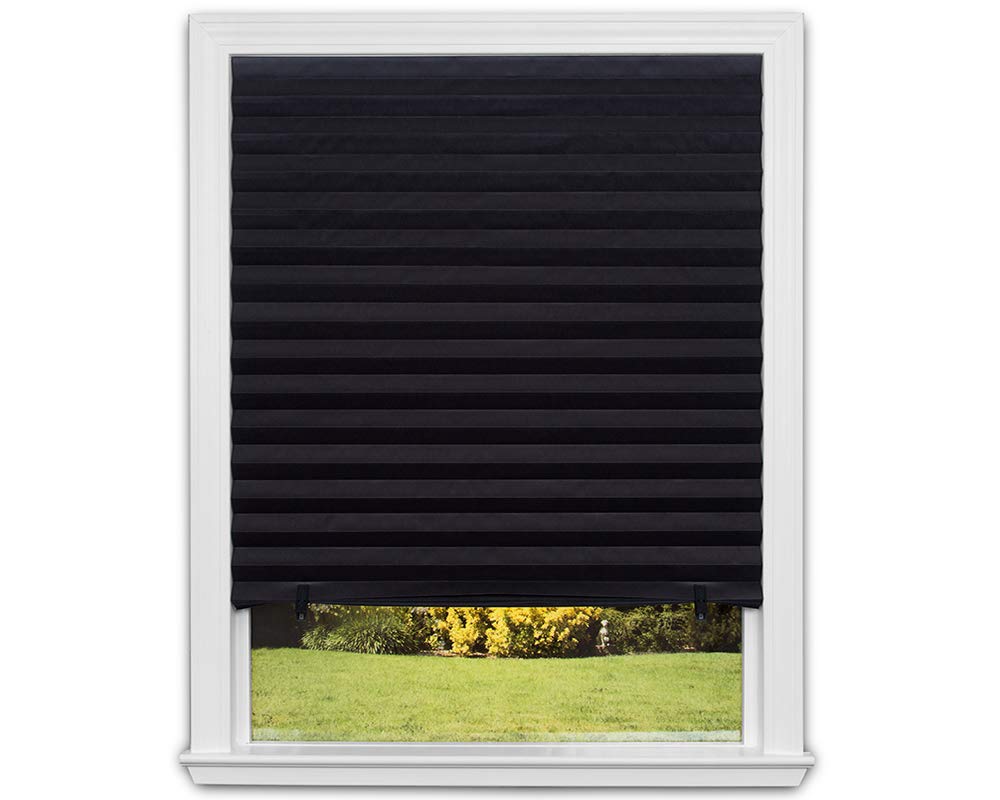 Redi Shade No Tools Blackout Paper Pleated Shade – 36 × 72 in, Black, 6 Pack