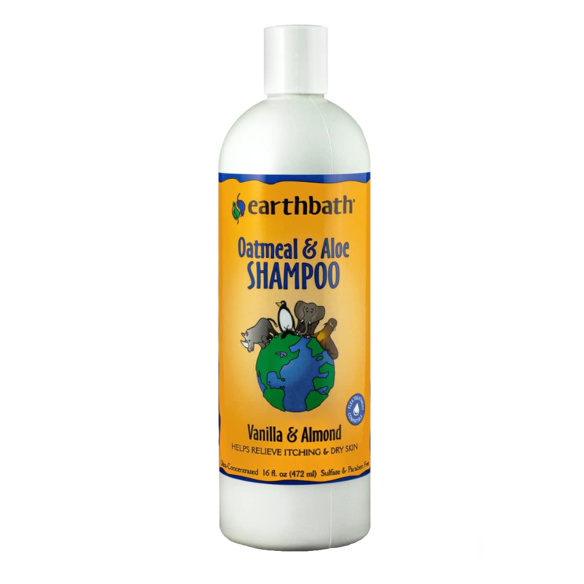 earthbath Oatmeal & Aloe Pet Shampoo – Vanilla & Almond, 16 oz