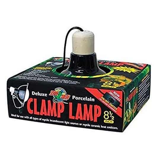 DLX Porcelain Clamp Lamp (Blk UL Listed) 8.5