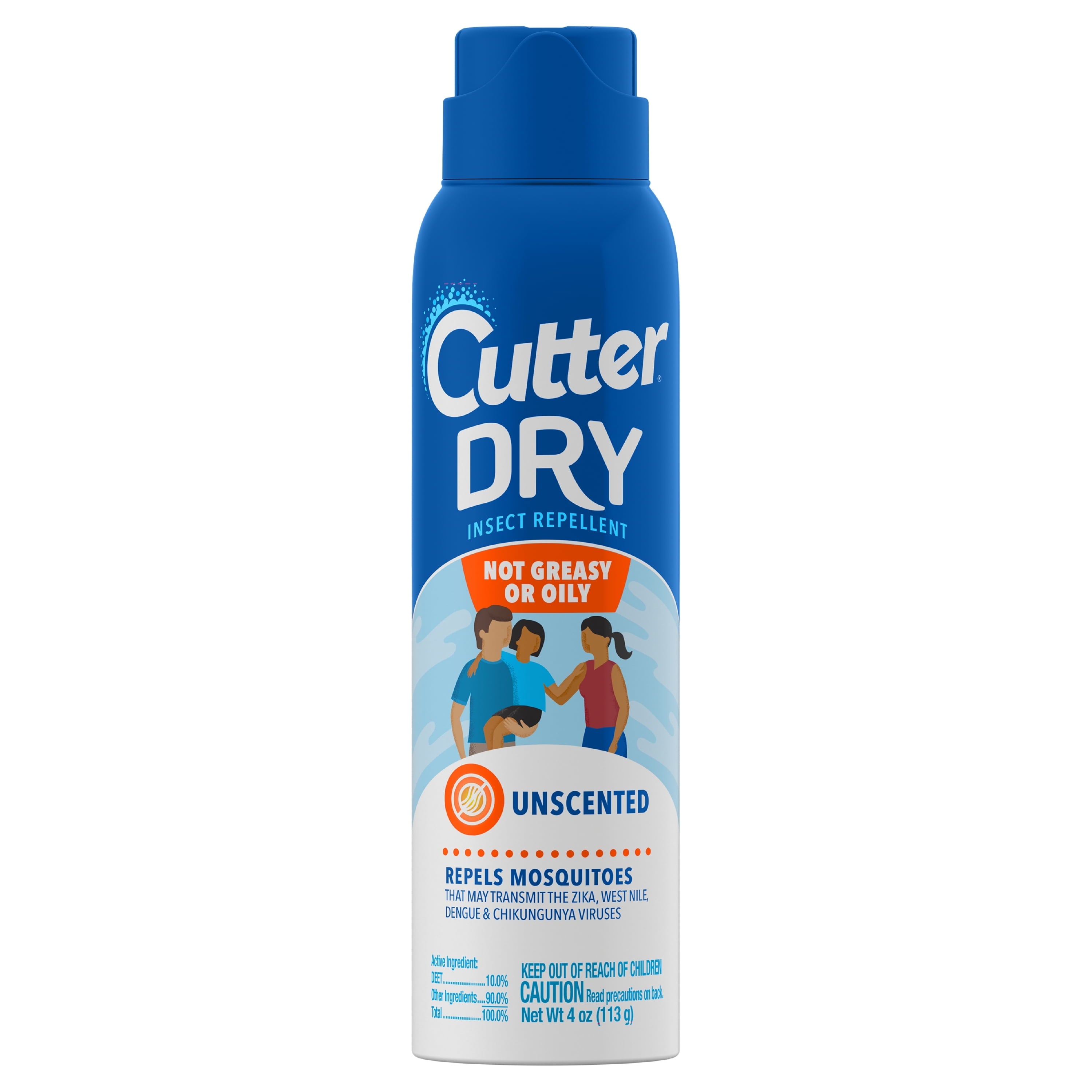 Cutter Dry Insect Repellent, Aerosol Spray, 4-Ounce