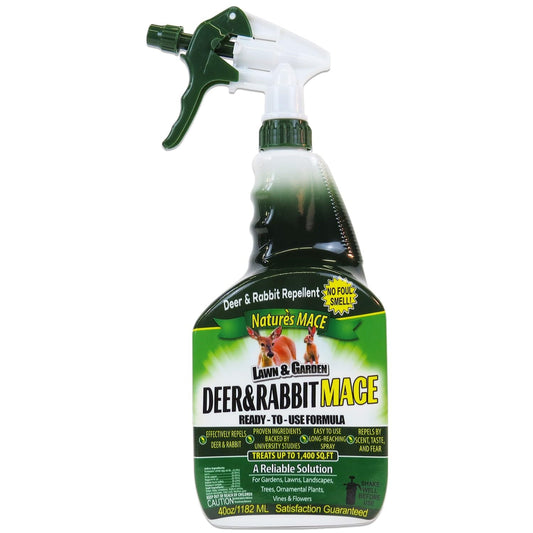 Nature's MACE Deer & Rabbit Repellent 40oz Spray/Covers 1,400 Sq. Ft. / Repel Deer from Your Home & Garden/Safe to use Around Children, Plants & Produce/Protect Your Garden Instantly