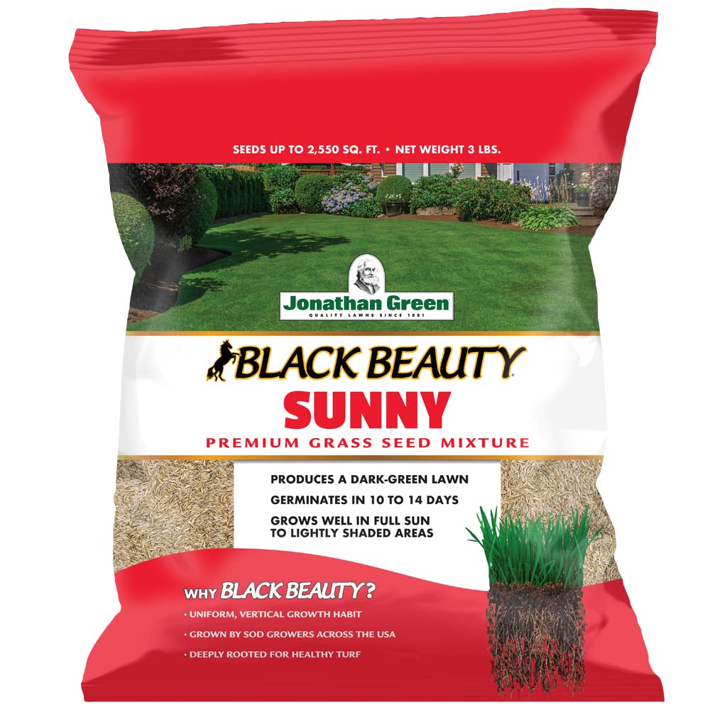 Jonathan Green (10860) Black Beauty Sunny Grass Seed - Cool Season Lawn Seed (3 lb)