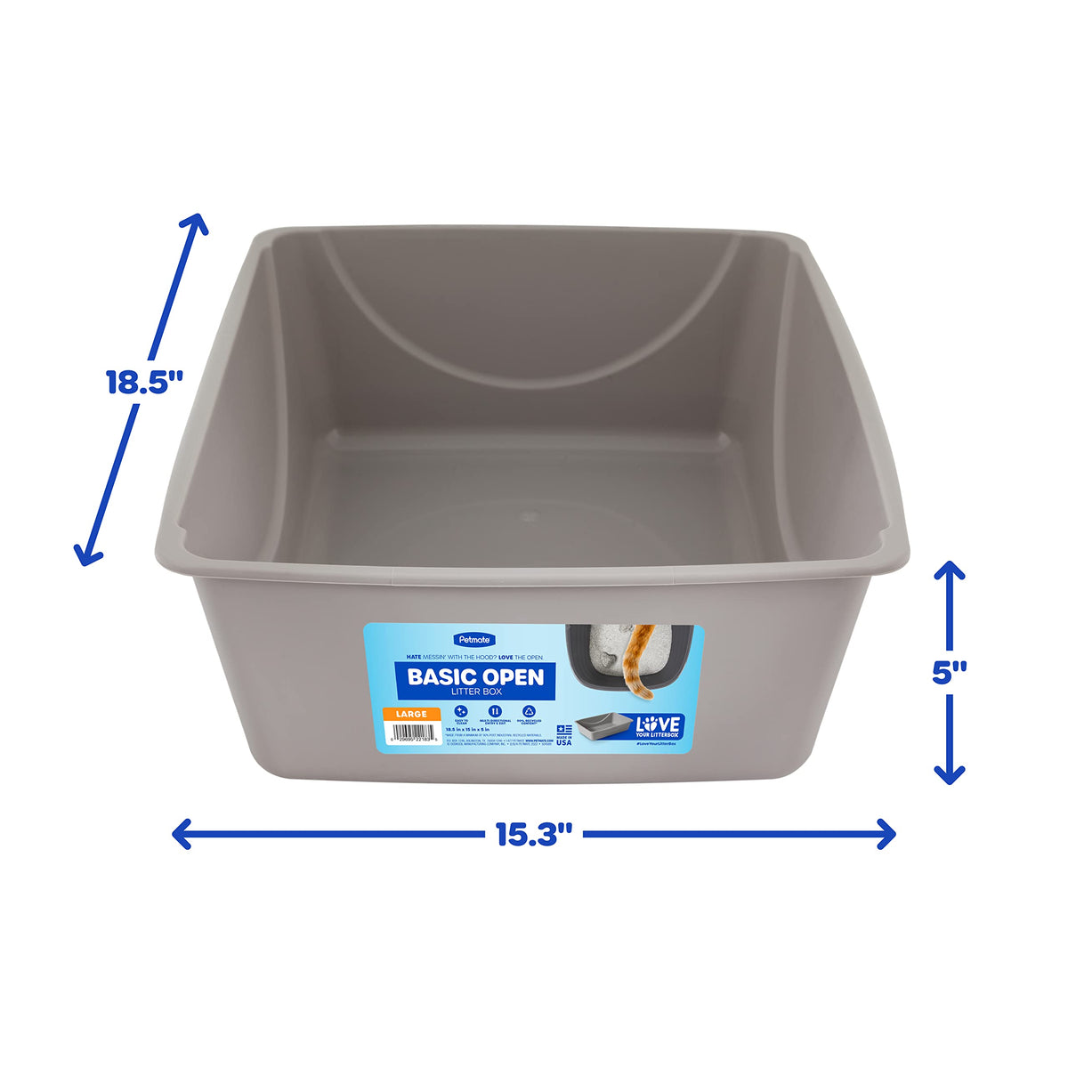 Petmate Open Cat Litter Pan – Large, Mouse Grey – image 4