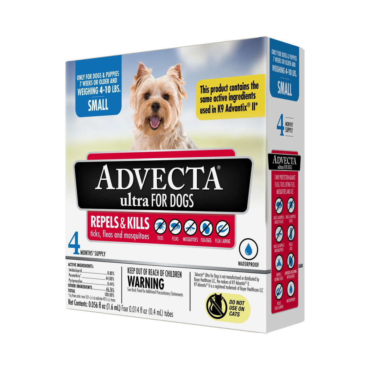 Advecta Ultra Flea & Tick Treatment for Small Dogs – 4 Month Supply