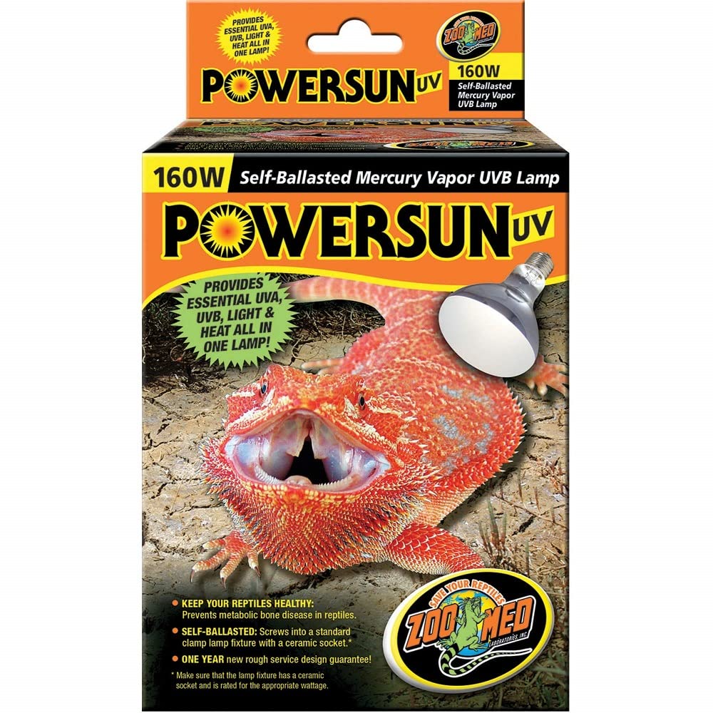 Zoo Med PowerSun UV Mercury Vapor Lamp – 160 W