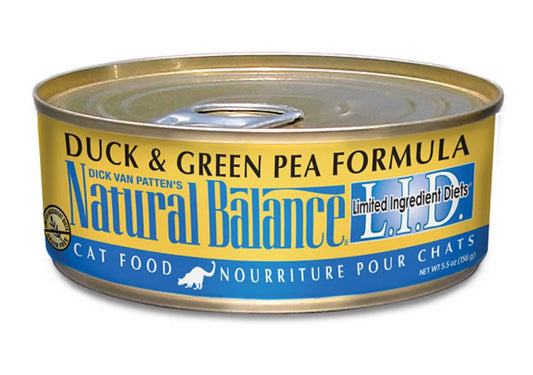 Dick Van Patten'S Natural Balance Limited Ingredients Duck And Green Pea Canned Cat Food (Case Of 24), 5.5 Oz.